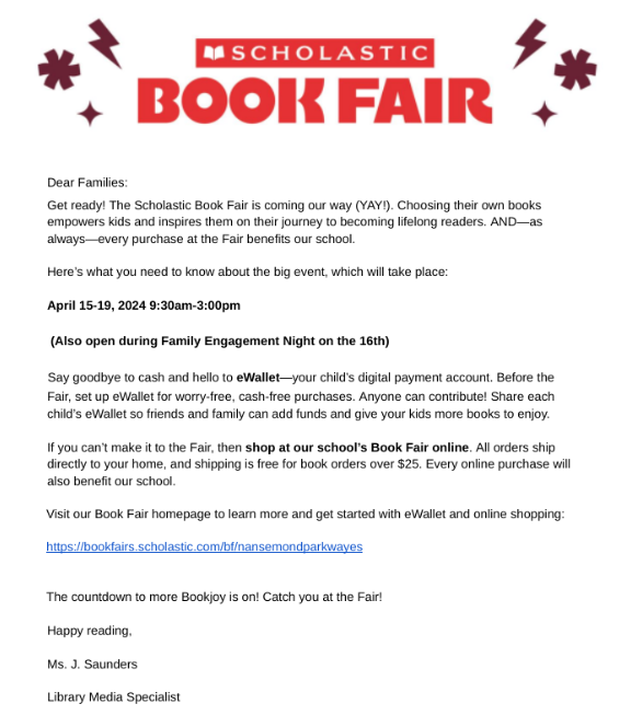  April Book Fair